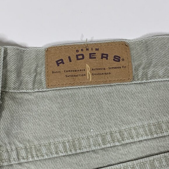 VTG 90s Lee Riders High Rise Mom Jean Shorts Olive Green Women’s 14 - Picture 5 of 6